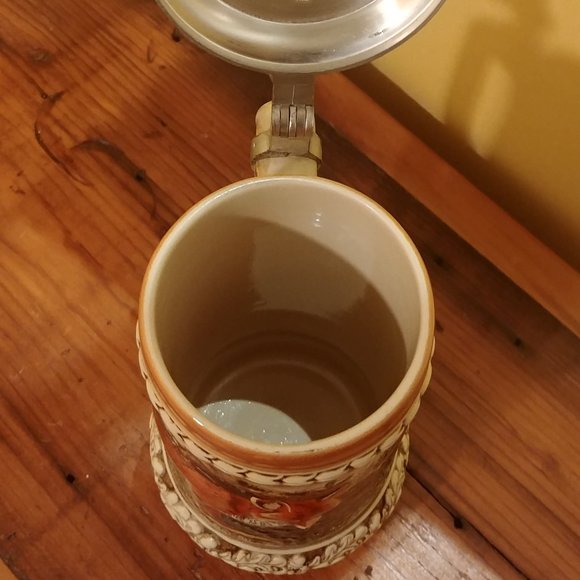 Vintage Gerz German Beer Stein Tankard Mother Mama Fox Baby Fox Kits RARE - Picture 9 of 10